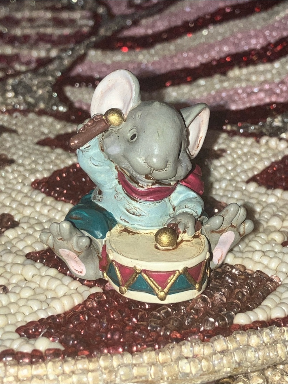 Vintage 1991 Dior MDSE Mouse Playing Drum Mini Figurine